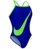 NIKE BIG SWOOSH SWIMSUIT SIZE 10 BRAND NEW BLUE GREEN Y7 - 10 Regular
