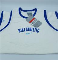 Nike Athletic Boys Vest Sports Top Jersey Large White/Blue. CM11