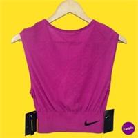 NIKE Older Girls' Seamless Reversible Top, Printed Logo, Pink, UK 8-10 Years