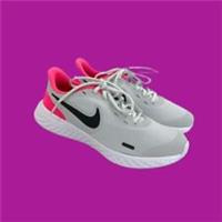 Nike Revolution 5, Mesh Uppers, Full Lace Ups, Grey/Pink, UK 4Y/EU36.5/US4.5Y