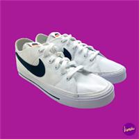NIKE Youth Court Legacy Canvas Sneakers, CW6539-101, White, UK 6 | EU 40 | US 7