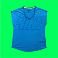 NIKE Spell Out Dri-Fit Loose Fit Cotton Blend Scoop Neck T-Shirt, Tank, Blue, S - S Regular