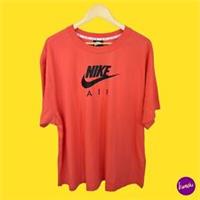 NIKE Curve Women's NSW Air T-Shirt, Printed Logo Branding to Chest, Ember, UK 18 - 18-201x Regular
