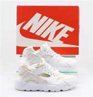 NIKE AIR HUARACHE GS YOUTH JUNIOR TRAINERS WHITE PLATINUM UK 4 EU 36.5 RRP£80 AD