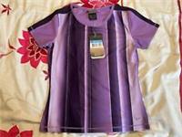 Vintage 2002 Nike Swoosh Striped T-Shirt - Purple - Size UK 10-12 NWT - 10-12 Regular