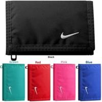 Nike ✅ Unisex Wallet Swoosh Dri-FIT Bifold Card Holder Coin Zip Purse Black