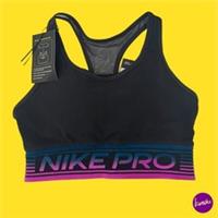 NIKE PRO Women's Sports Training Bra, Medium Control, 1 Piece Pad , Black, UK S - S Regular