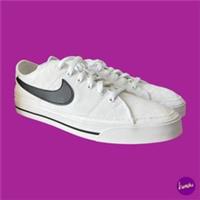 NIKE Women's Canvas Tennis Shoes, Court Legacy, White/Black, UK 8 | EU 41 | US 7