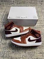 Size 8.5 - Nike Air Jordan 1 Mid Orange Dusty Peach White BQ6472-200