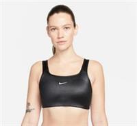 Nike Swoosh Dri Fit Shine Bra, Black, Ladies M (UK12), New with Tag - M Regular