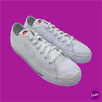 NIKE Unisex Court Legacy Sneakers, Canvas, White, UK 6 | EU 40 | US 7