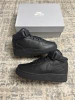 Size 3 - Nike Air Force 1 Mid Triple Black (GS) DH2933 001
