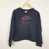 Nike Air Sweatshirt Large 14/16 Black Vintage Y2K Deadstock New Cotton Swoosh