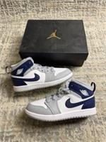 Size 10.5 - Nike Air Jordan 1 Mid Wolf Grey PS DQ8424-104