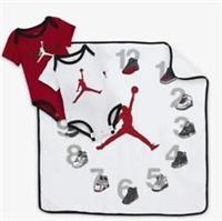 Nike Jordan Baby First Year Milestones Blanket & Bodysuits Boxed Gift Set New