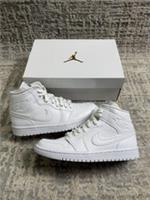 Size 4.5 - Nike Air Jordan 1 Mid White Snakeskin BQ6472-110
