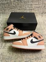 Size 6 (eu40) - Nike Jordan 1 Mid Pink Quartz Grey (GS) 555112-603