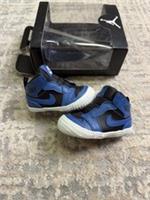 Size 1.5 - NIKE JORDAN 1 CRIB BOOTIE BLACK MARINA BLUE AT3745-404