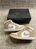 Size 8.5 - Nike Air Jordan 1 Mid Tan Gum White 554724-271