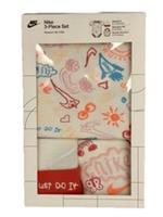 Nike Baby 3 Piece Gift Set 6-12 Months Bib Bodysuit Hat Adorably Cute New Boxed