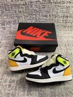 Size 4 - Nike Air Jordan 1 Retro High White Black Volt 575441-118