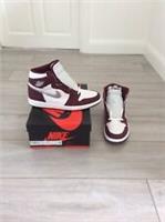 Nike Air Jordan 1 Retro High OG Bordeaux Metallic Silver-White, UK Size 11 BNIB