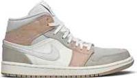Nike Air Jordan 1 Mid Milan - Sail/Light Bone-String Shimmer UK 7 US 8