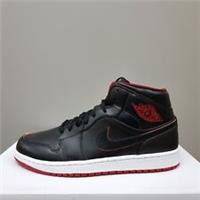 NIKE AIR JORDAN 1 MID RETRO "BLACK RED" (554724 028)