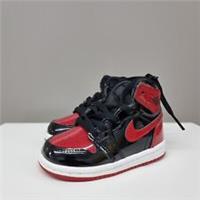 NIKE AIR JORDAN 1 RETRO OG (TD) "PATENT BRED" TODDLER TRAINERS (AQ2665 063)