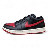 NIKE AIR JORDAN 1 LOW BRED-SAIL TRAINERS (DC0774 061)