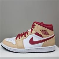 NIKE AIR JORDAN 1 MID "LIGHT CURRY CARDINAL" (554724 201) TRAINERS VARIOUS SIZES