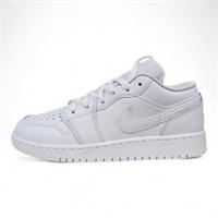 NIKE AIR JORDAN 1 LOW (GS) "TRIPLE WHITE" (553560 136)