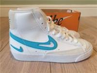 Nike Blazer Mid GS hi tops basketball boots white trainers UK size 4 junior chil