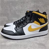 Nike Air Jordan 1 Mid White Pollen Black Men's Trainers (554724 177)