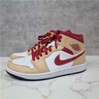 Nike Air Jordan 1 Mid Light Curry Cardinal Men's - 554724 201