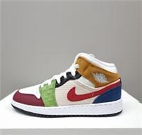 NIKE AIR JORDAN 1 MID (GS) "PATCHWORK" (DR6957 100) TRAINERS VARIOUS SIZES