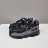 NIKE AIR MAX 90 (TD) "BLACK BRED" VINTAGE LEATHER TODDLER TRAINERS (408110 047)
