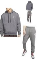 Nike Club Logo Tracksuit Hoodie and Joggers Bottoms Set Men's Charcoal S-XL - M Regular