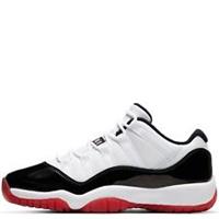 NIKE AIR JORDAN 11 RETRO LOW (GS) "CONCORD BRED" TRAINERS (528896 160)