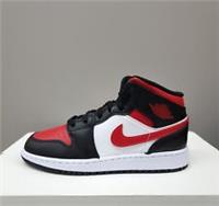NIKE AIR JORDAN 1 MID (GS) "BRED" (554725 079) TRAINERS VARIOUS SIZES