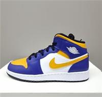 NIKE AIR JORDAN 1 MID (GS) "LAKERS" (DQ8423 517) TRAINERS VARIOUS SIZES