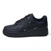 Nike Air Force 1 Low Black Silver Mini Swoosh Trainers | HQ1180 001