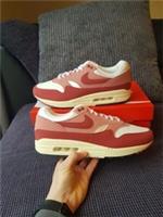 Nike Air Max 1 Red Stardust/Sail Trainers Unisex Size 9.5 (UK) RRP &pound;140