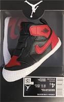 NIKE JORDAN 1 CRIB BOOTIE BABY TRAINERS SHOES UK 3.5 EUR 19.5 US 4C BRED
