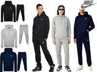 Mens Nike Club Logo Tracksuit Hoodie and Jogging Bottoms Set Black Navy or Grey - XL Regular