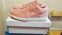 Nike Air Jordan 1 Low SE Velvet Women's Trainers In Rust Pink Size UK 8.5