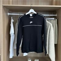 Nike Sportswear Womens Crew Sweatshirt Size M Black Center Swoosh Retro Style - M Regular
