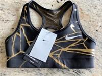Nike Bra Girls Reversible All Over Print Sports.  Black, Gold. DM2355-010
