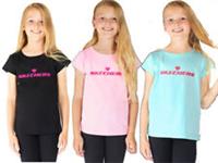 Skechers Girl cotton Print Pink Blue Black PE T shirt Blouse Top 5 6 7 8 9 10 11