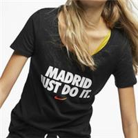 Nike Women Shirt XL Black Madrid JDI Running Training Gym Print  BV1274-010 - XL Regular